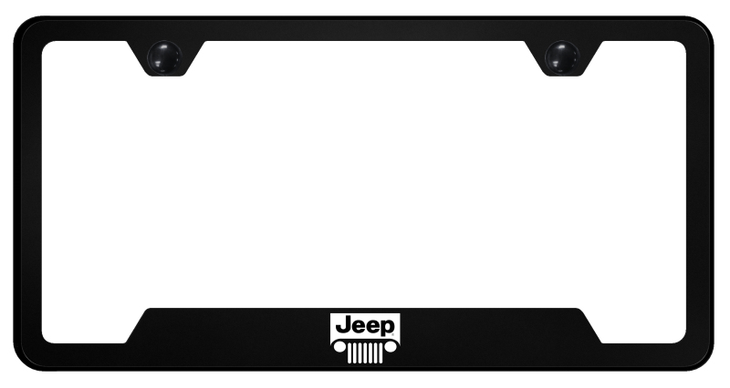 Jeep Grill PC Notched Frame - UV Print on Black