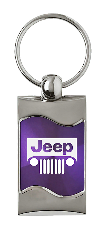 Jeep Grill Rectangular Wave Key Fob - Purple