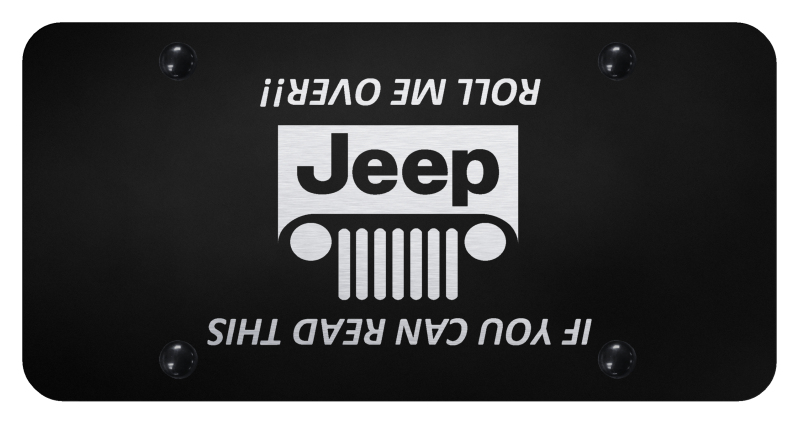 Jeep Grill (Roll) License Plate - Laser Etched Black