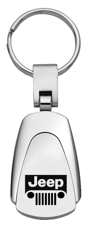 Jeep Grill Teardrop Key Fob - Silver