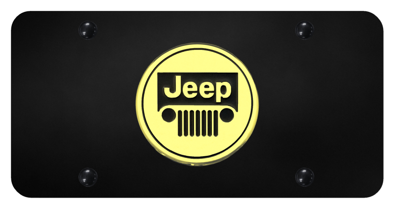 Jeep License Plate - Gold on Black