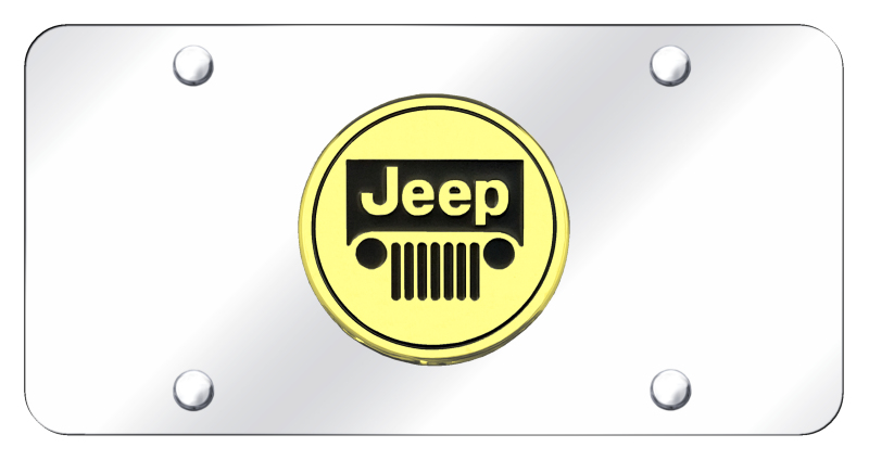Jeep License Plate - Gold on Mirrored
