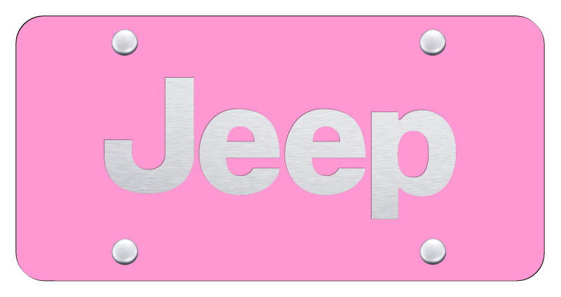 Jeep License Plate - Laser Etched Pink
