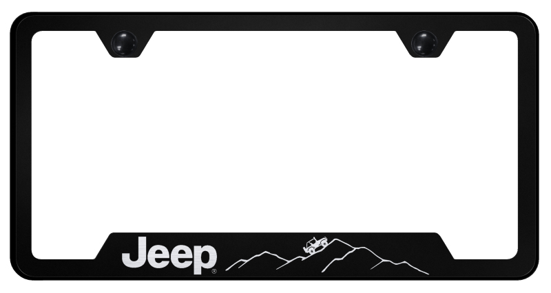 Jeep Mountain Cut-Out Frame - Laser Etched Black