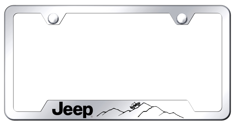 Jeep Mountain Cut-Out Frame - Laser Etched Mirrored