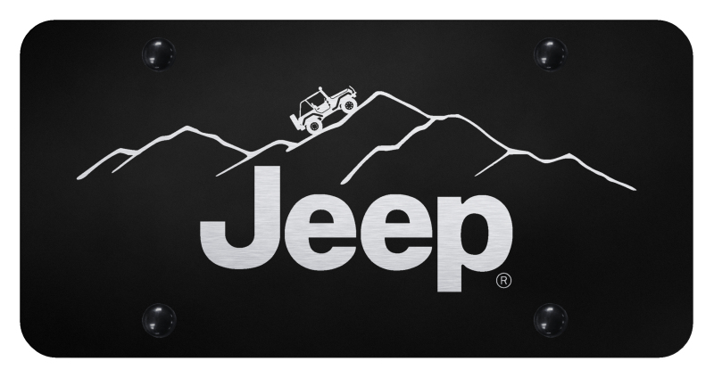 Jeep Mountain License Plate - Laser Etched Black