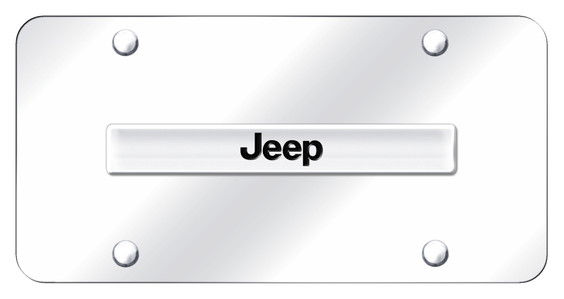 Jeep Name License Plate - Chrome on Mirrored