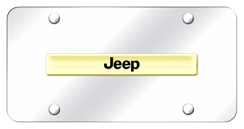 Jeep Name License Plate - Gold on Mirrored