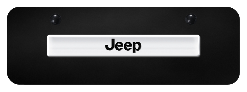 Jeep Name Mini Plate - Chrome on Black