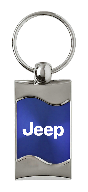 Jeep Rectangular Wave Key Fob - Blue