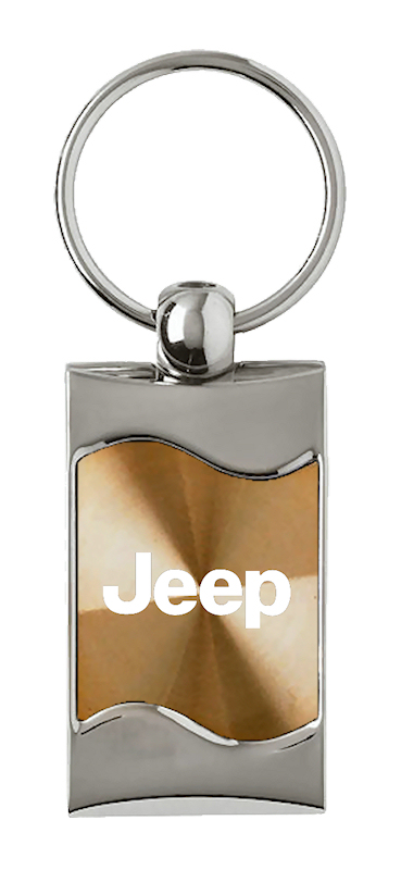 Jeep Rectangular Wave Key Fob - Gold
