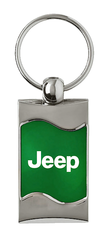 Jeep Rectangular Wave Key Fob - Green