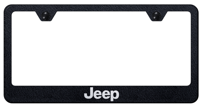 Jeep Stainless Steel Frame - Laser Etched Rugged Black