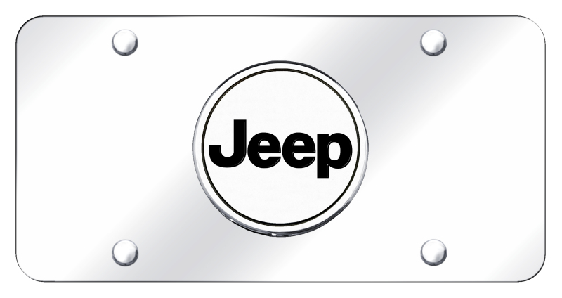 Jeep Word License Plate - Chrome on Mirrored