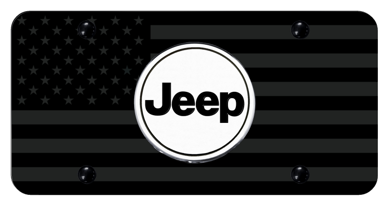 Jeep Word License Plate - UV Subdued Flag