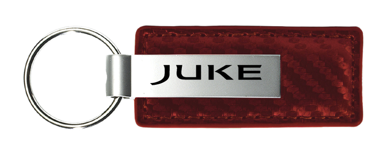 Juke Carbon Fiber Leather Key Fob - Burgundy