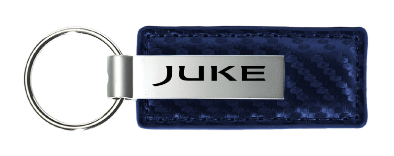 Juke Carbon Fiber Leather Key Fob - Navy