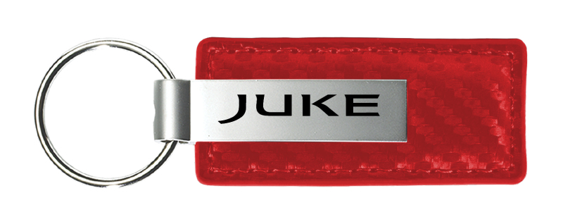 Juke Carbon Fiber Leather Key Fob - Red
