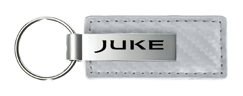 Juke Carbon Fiber Leather Key Fob - White