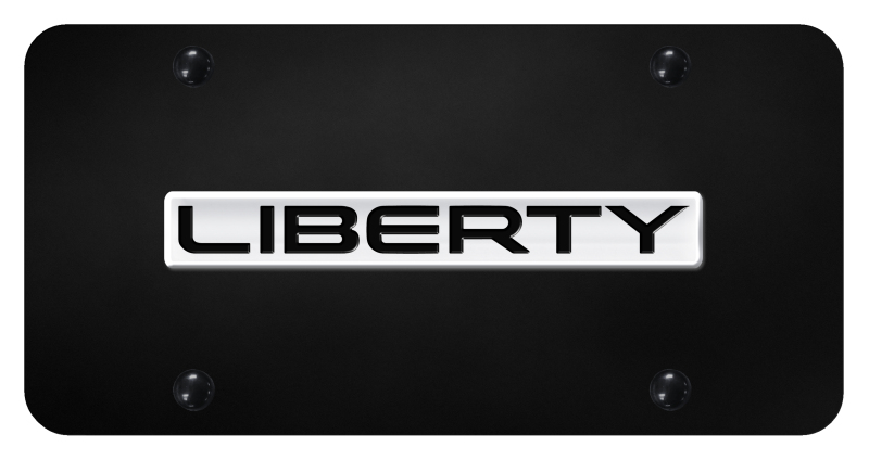Liberty Name License Plate - Chrome on Black