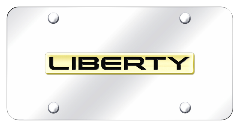 Liberty Name License Plate - Gold on Mirrored