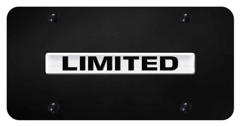 Limited Name License Plate - Chrome on Black