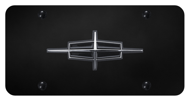 Lincoln License Plate - Chrome on Black