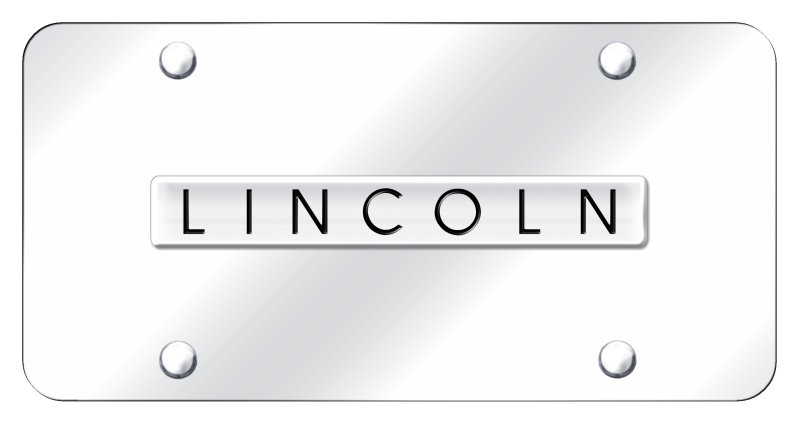 Lincoln Name License Plate - Chrome on Mirrored