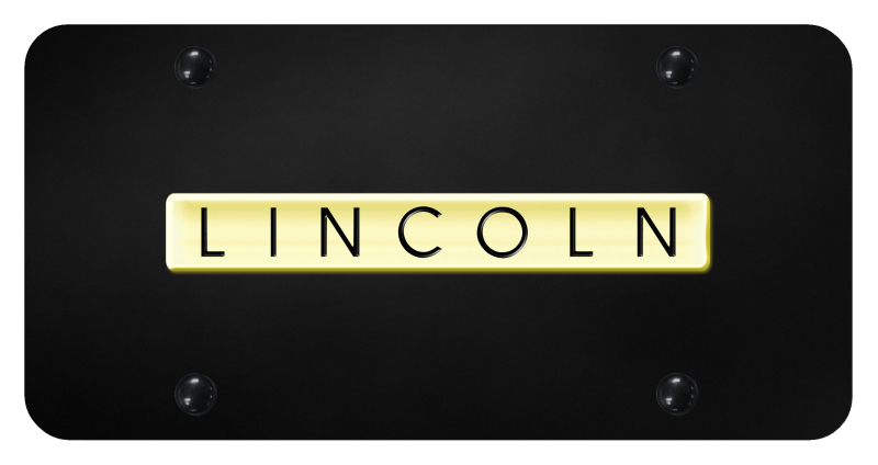Lincoln Name License Plate - Gold on Black