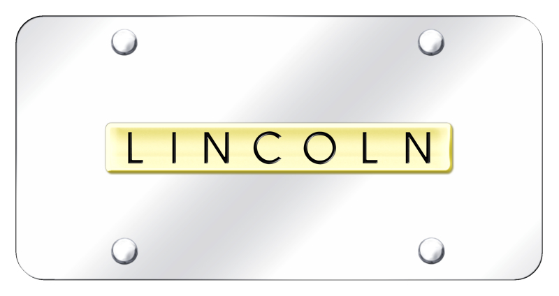 Lincoln Name License Plate - Gold on Mirrored