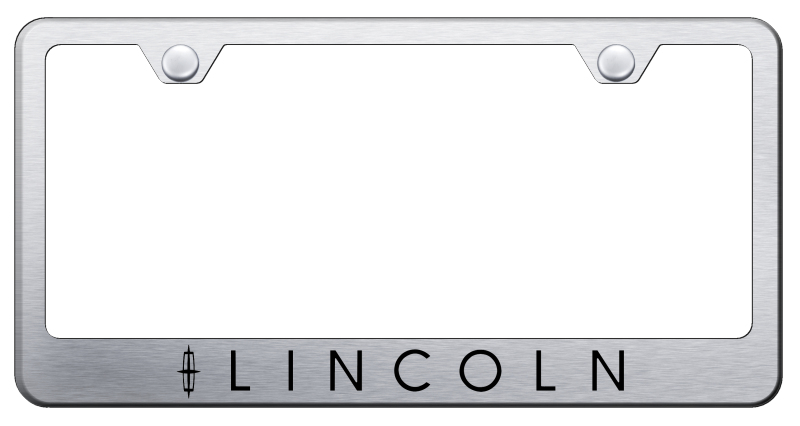 Lincoln Laser Etched Stainless Steel License Plate Frame - Finish:Brush