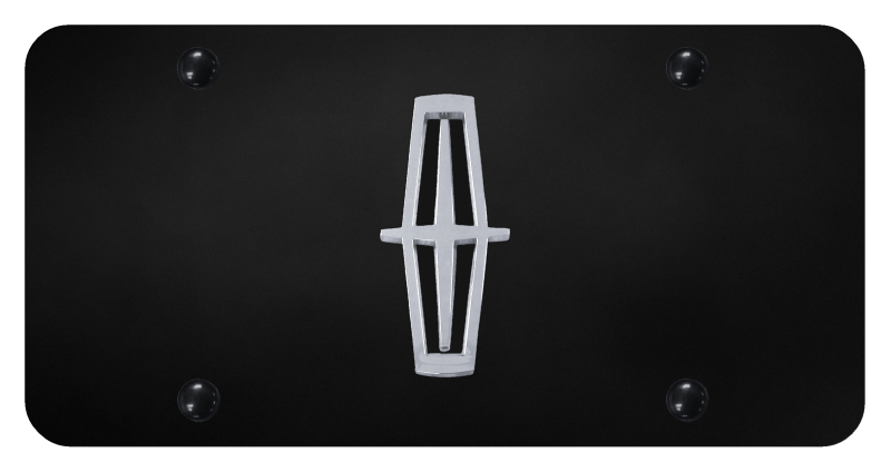 Lincoln Verticle (Black Fill) Plate - Chrome on Black