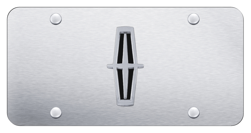 Lincoln Verticle (Black Fill) Plate - Chrome on Brushed