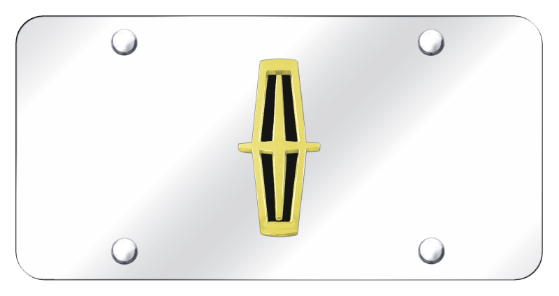 Lincoln Verticle (Black Fill) Plate - Gold on Mirrored
