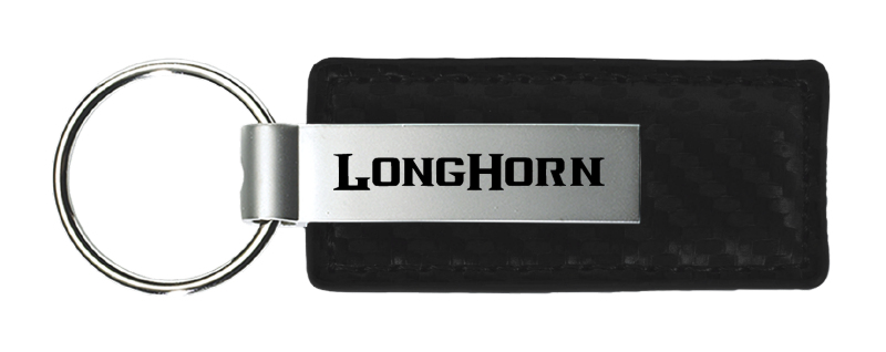 Longhorn Carbon Fiber Leather Key Fob - Black