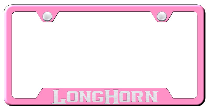 Longhorn Cut-Out Frame - Laser Etched Pink