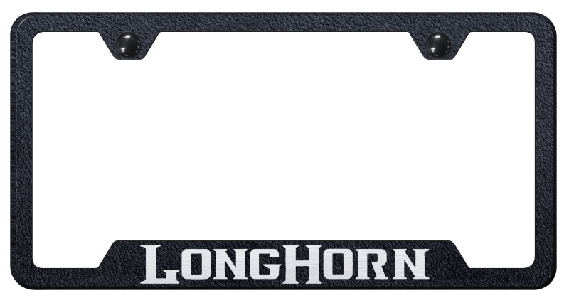 Longhorn Cut-Out Frame - Laser Etched Rugged Black