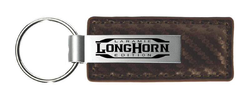 Longhorn Laramie Carbon Fiber Leather Key Fob - Taupe