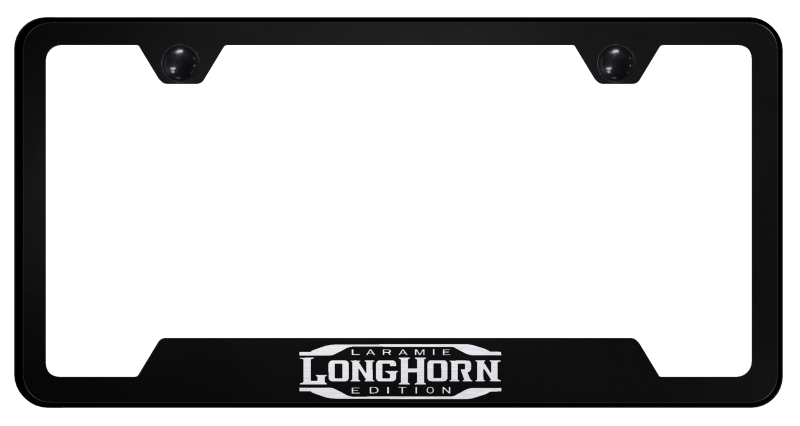 Longhorn Laramie Cut-Out Frame - Laser Etched Black
