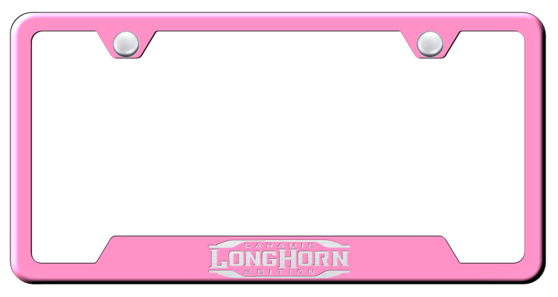 Longhorn Laramie Cut-Out Frame - Laser Etched Pink