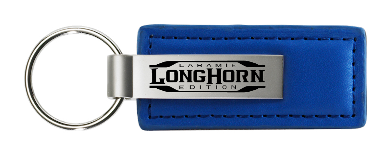 Longhorn Laramie Leather Key Fob - Blue