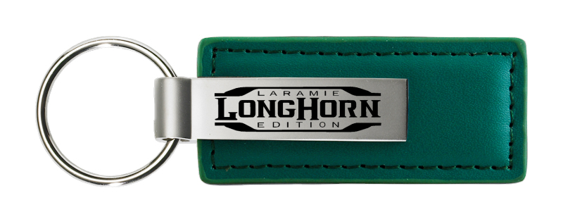 Longhorn Laramie Leather Key Fob - Green