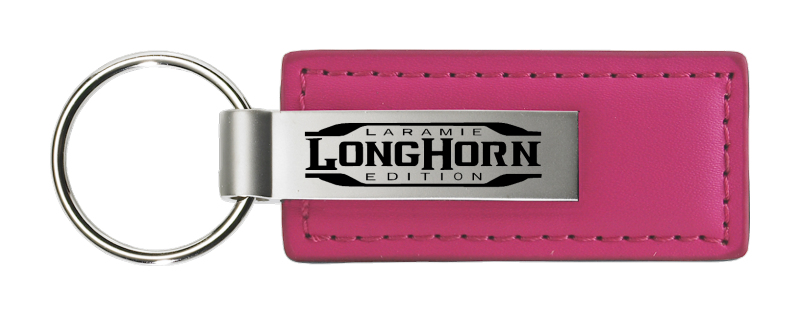 Longhorn Laramie Leather Key Fob - Pink