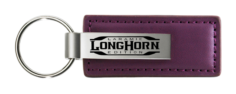 Longhorn Laramie Leather Key Fob - Purple