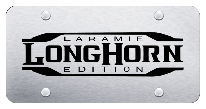 Longhorn Laramie License Plate - Laser Etched Brushed