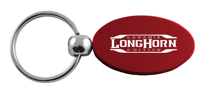 Longhorn Laramie Oval Key Fob - Burgundy
