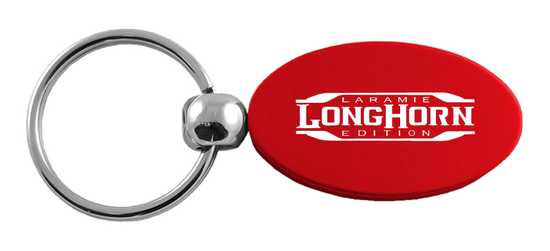 Longhorn Laramie Oval Key Fob - Red