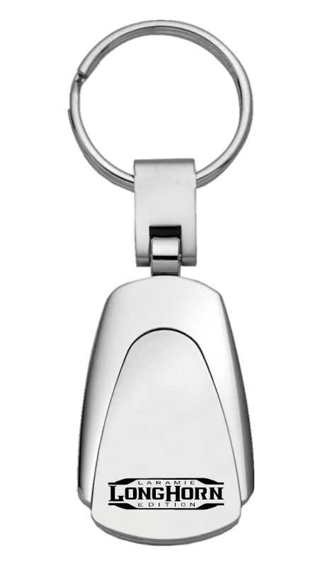 Longhorn Laramie Teardrop Key Fob - Silver