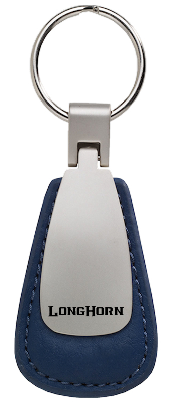 Longhorn Leather Teardrop Key Fob - Blue