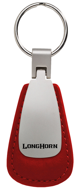 Longhorn Leather Teardrop Key Fob - Red